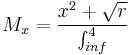 M_x=\frac{x^2+\sqrt{r}}{\int^4_{inf}}