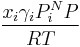 \frac{x_i  \gamma_i P_i^NP}{RT} 