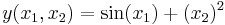 y(x_1, x_2)=\sin (x_1) + (x_2)^2